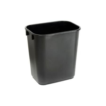 Global Equipment 13-5/8 Qt. Plastic Wastebasket - Black 1358BK